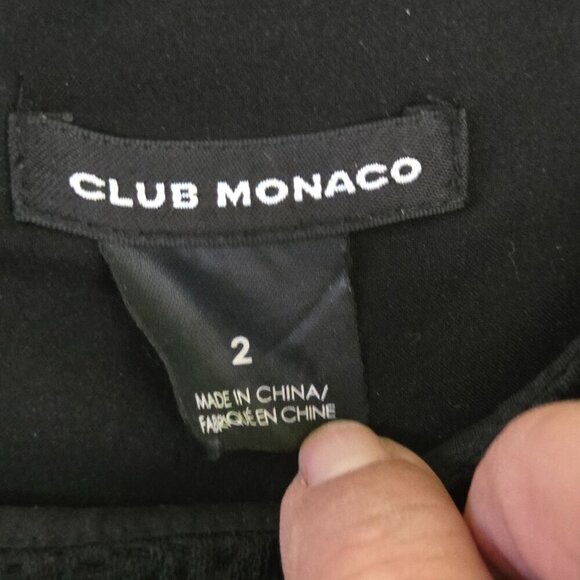 Club Monaco Black Textured Fit N Flare Short Sleeve Dress Size 2 - Picture 6 of 7